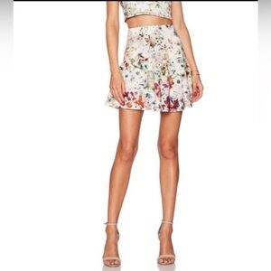 Karina Grimaldi Floral Print A-Line Mini Scuba Skirt Multicolor Size Small